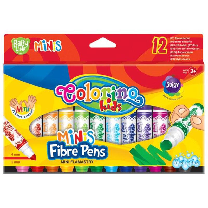 COLORINO KIDS flomasteriai Mini, 12 spalvų, 32117PTR