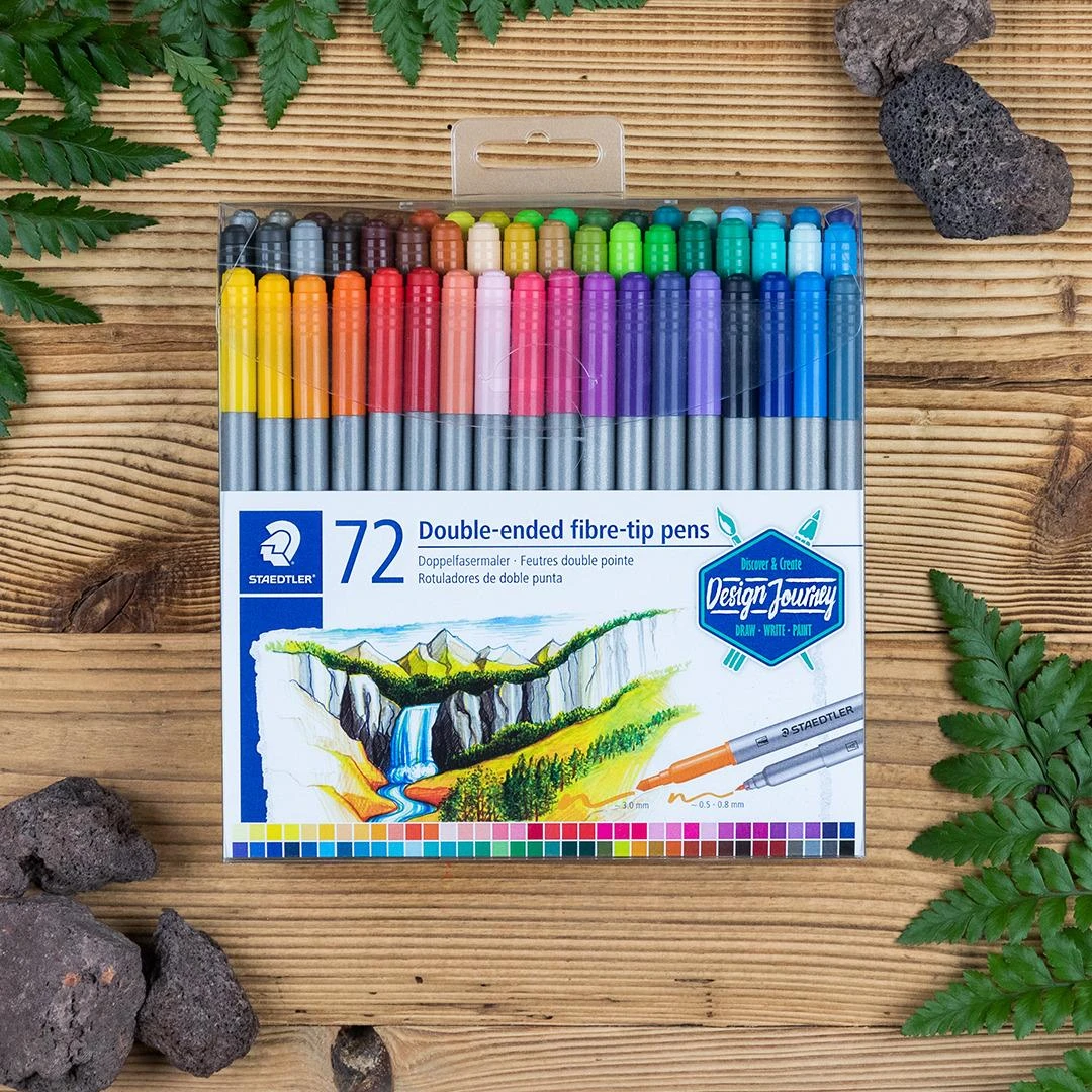 Flomasteriai STAEDTLER, dvipusiai, 72 vnt.
