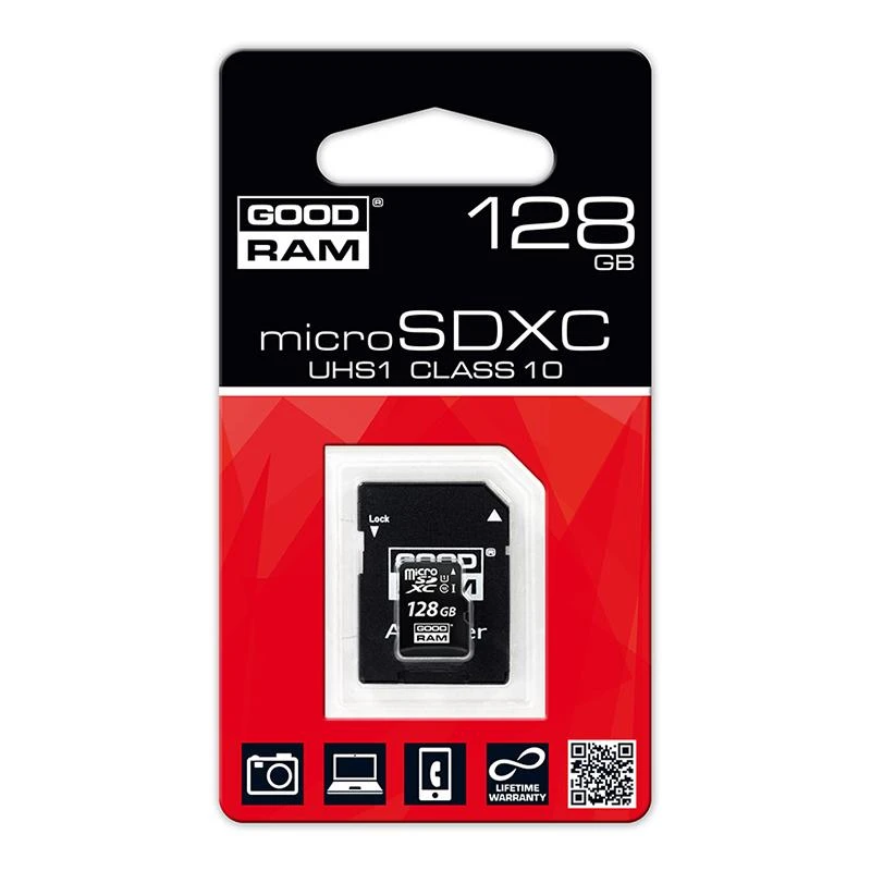 GoodRam Atminties kortelė Micro SDHC class 10 UHS I 128GB + adapteris
