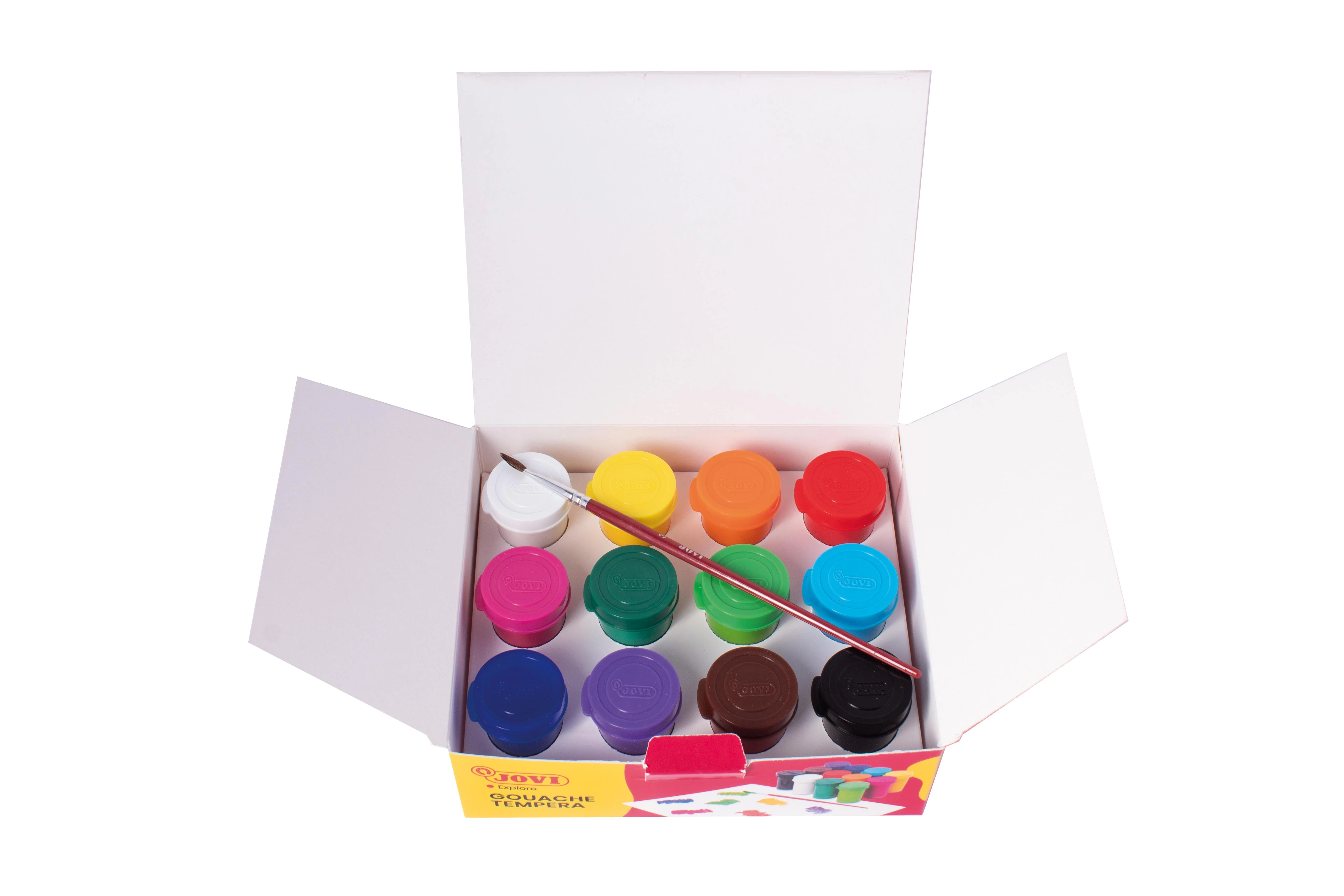 Guašas tempera JOVI, 15ml, 12 spalvų rinkinys + teptuku