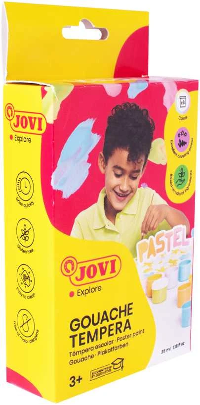 JOVI TEMPERA pastelinių spalvų guašas dėžutėje