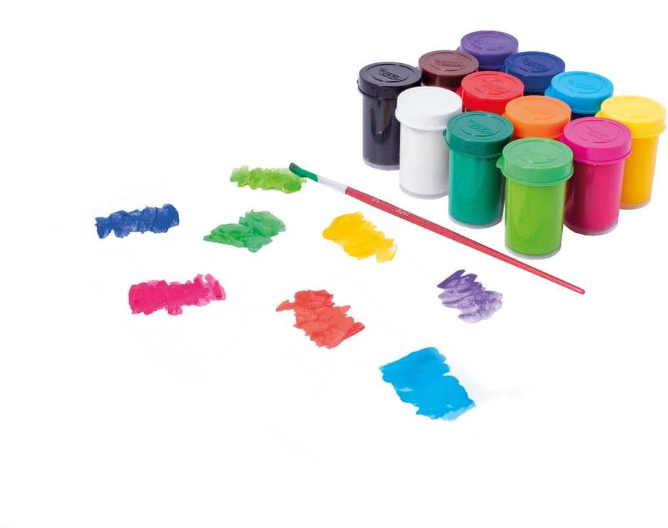 Guašas tempera JOVI, 15ml, 12 spalvų rinkinys + teptuku