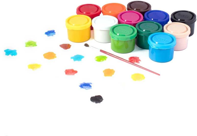 Guašas tempera JOVI, 35 ml, 12 spalvų rinkinys su teptuku