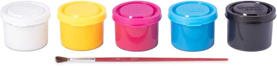 Guašas tempera JOVI, 35ml, 5 spalvų rinkinys su teptuku
