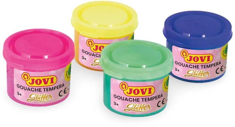 Guašas tempera JOVI GLITTER, 35 ml, 4 spalvos