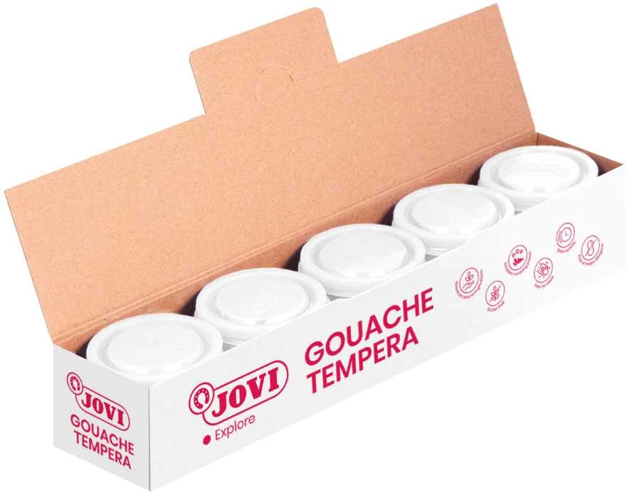 Guašas tempera JOVI Scholar, 5vnt. po 35ml, baltos sp.