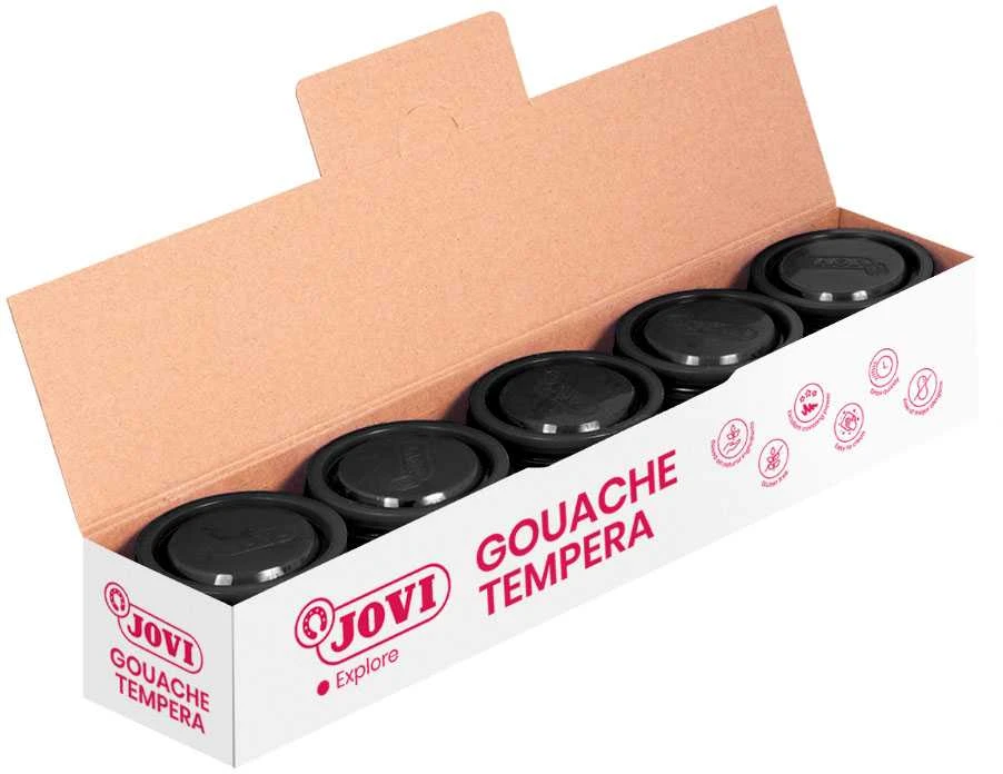 Guašas tempera JOVI Scholar, 5vnt. po 35ml, juodos sp.