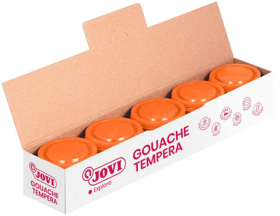 Guašas tempera JOVI Scholar, 5vnt. po 35ml, oranžinės sp.