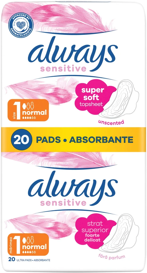 Higieniniai paketai ALWAYS Ultra Normal Plus Sens., 20 vnt.