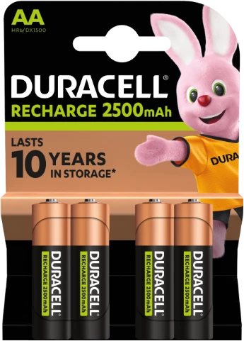 Duracell AA 2500 mAh įkraunamos baterijos pakuotė