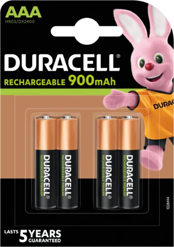 Duracell AAA 900 mAh baterijų pakuotė su zuikiu