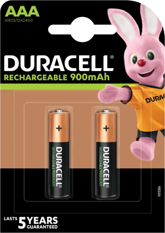 Duracell AAA 900mAh baterijos su zuikio simbolika