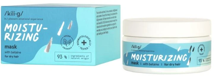 Intensyviai plaukus drėkinanti kaukė KILIG, su betainu, 200 ml