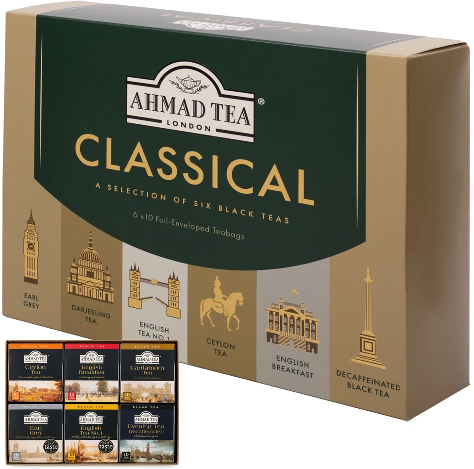 Juodoji arbata AHMAD CLASSICAL SELECTION, vokeliuose, 60 vnt.x 2 g