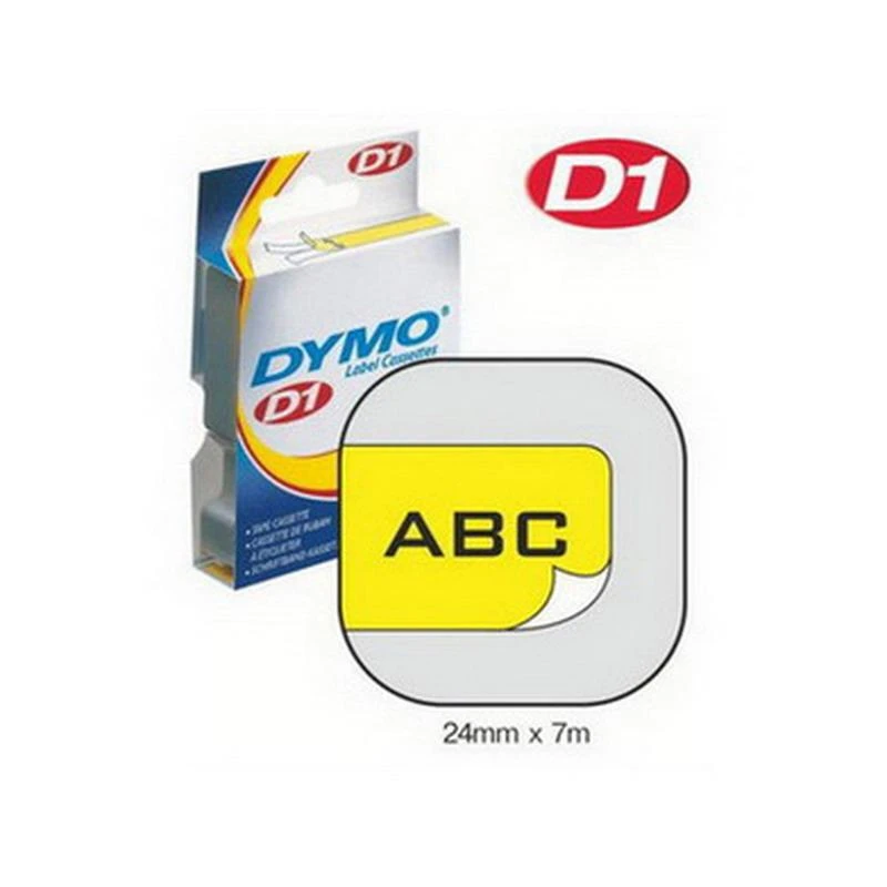 Juostelė DYMO D1 24mm x 7m, juoda ant geltono / S0720980 53718