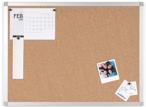 Kamštinė lenta BI-OFFICE AYDA 60x45, aliuminio rėmas