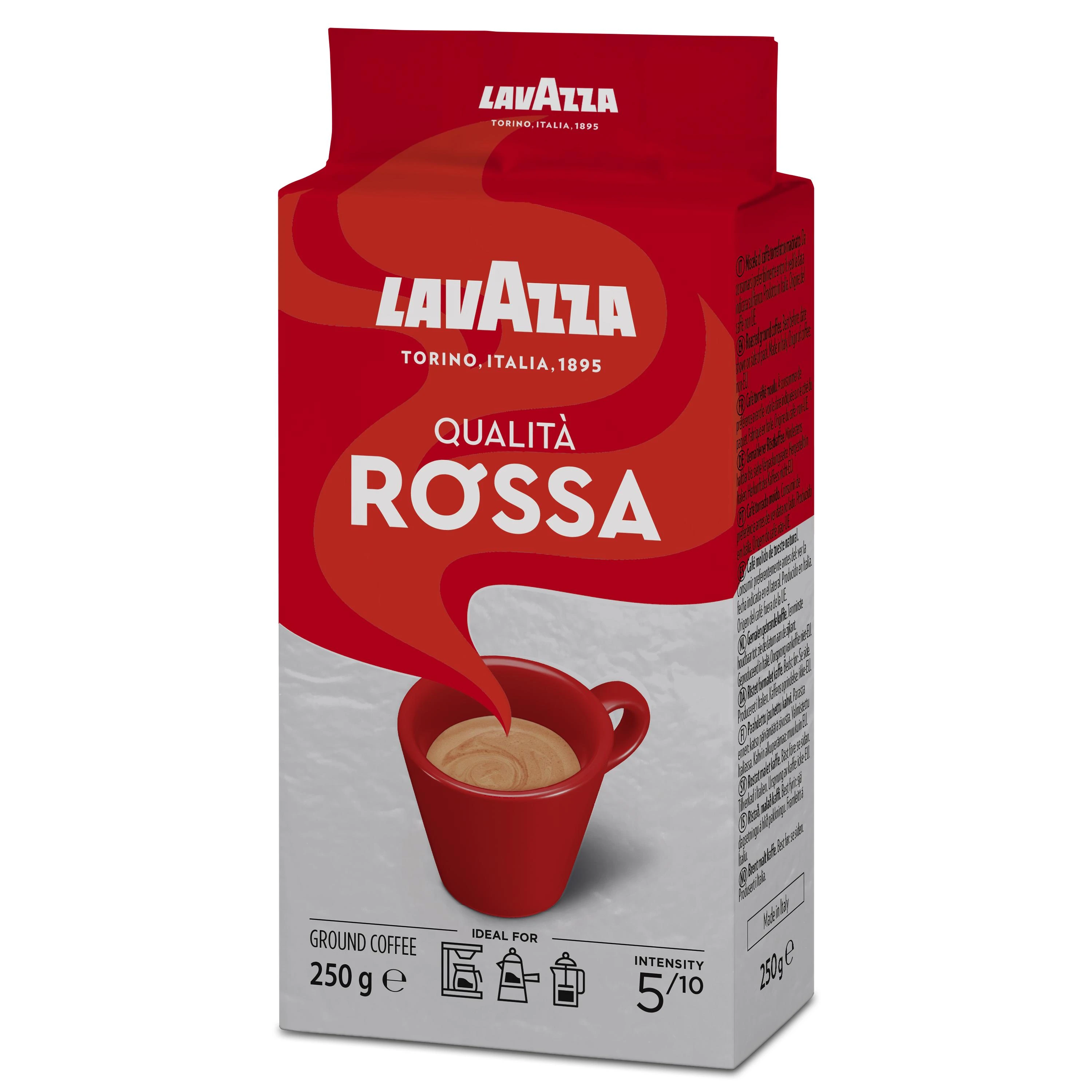 Kava LAVAZZA Qualita Rossa, malta, 250 g