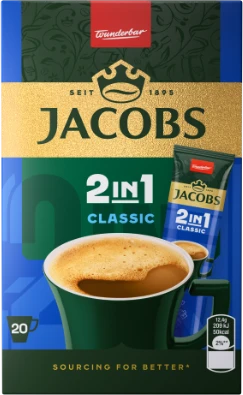 Kavos gėrimas JACOBS Original 2in1,20x12,4g dėžutė