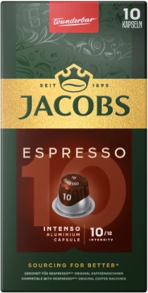 Kavos kapsulės JACOBS Espresso 10 Intenso, 52g