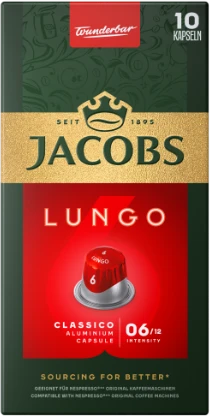 Kavos kapsulės JACOBS Lungo 6 Classico, 52g