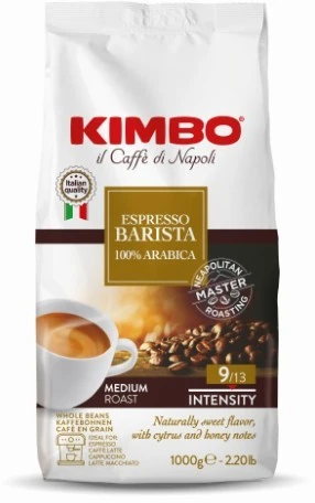 Kavos pupelės KIMBO Espresso Barista, 1kg 100% Arabica