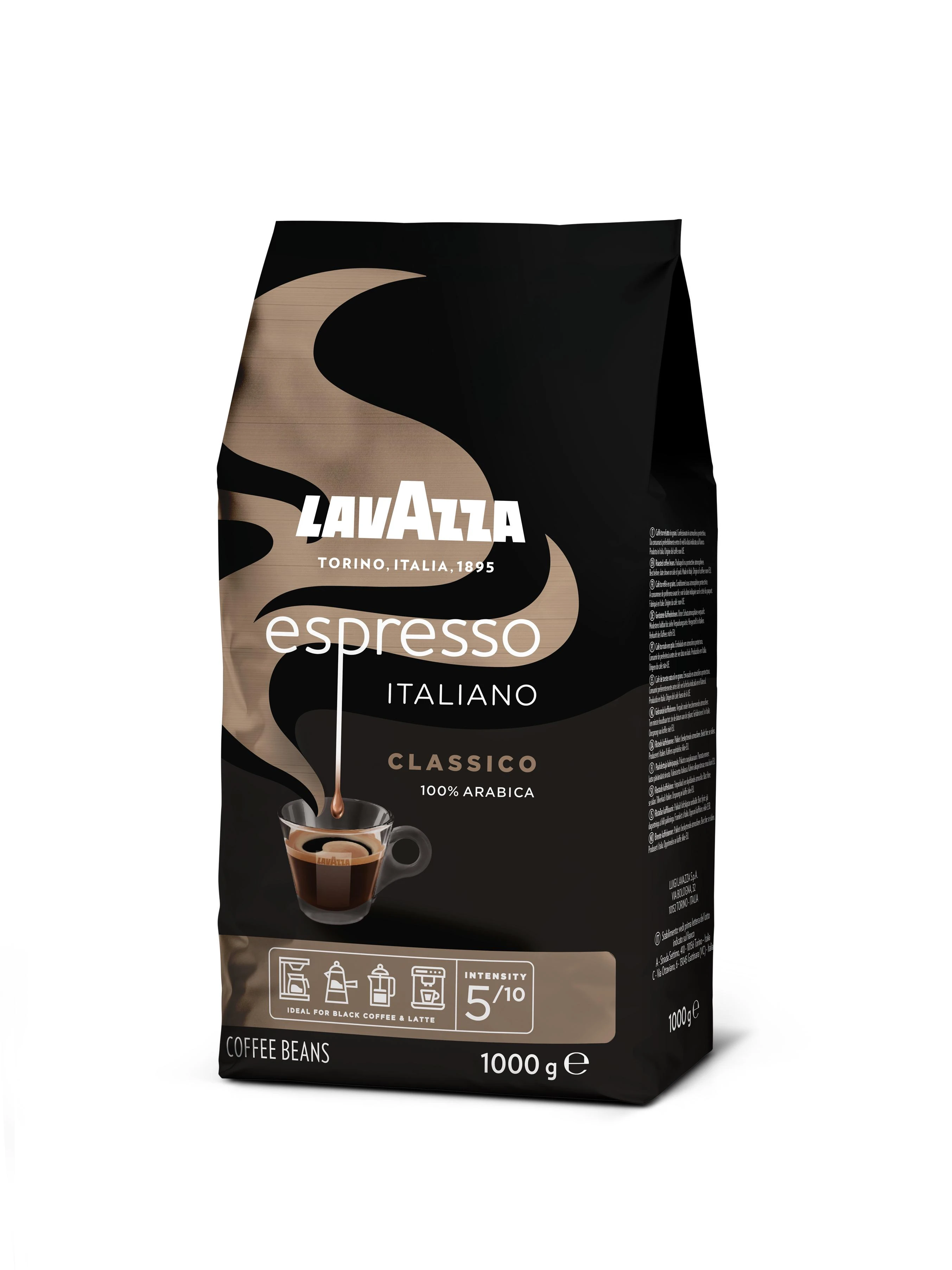 Lavazza Caffe Espresso Coffee Beans, 100% Arabica, 1000 g