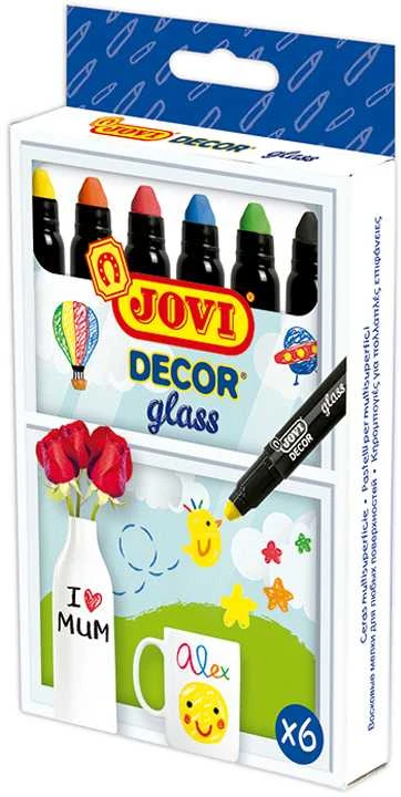 Kreidelės piešimui ant stiklo JOVI GLASS, 6 spalvos