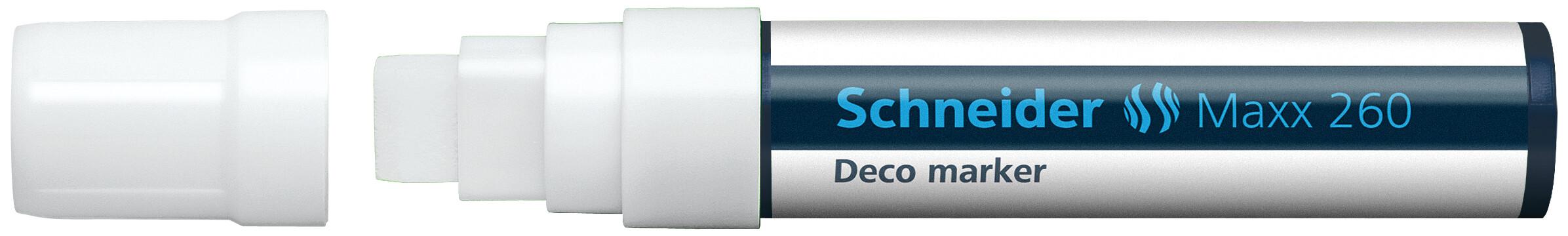Kreidinis žymeklis SCHNEIDER DECO Maxx 260 baltos spalvos