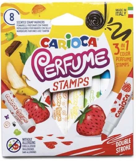 Kvepiantys flomasteriai CARIOCA PERFUME STAMPS, su antspaudais, 8 vnt./pak.