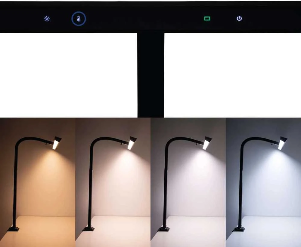 LED stalinis šviestuvas MAUL Gate, ekranui apšviesti, juodas