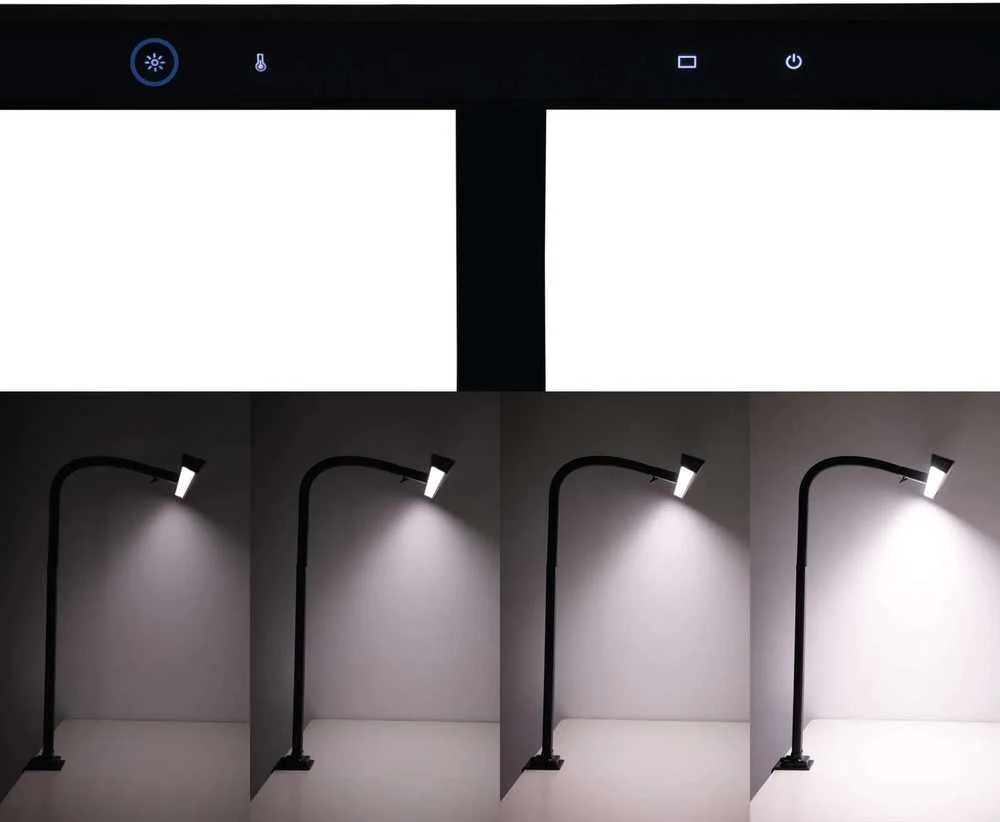 LED stalinis šviestuvas MAUL Gate, ekranui apšviesti, juodas