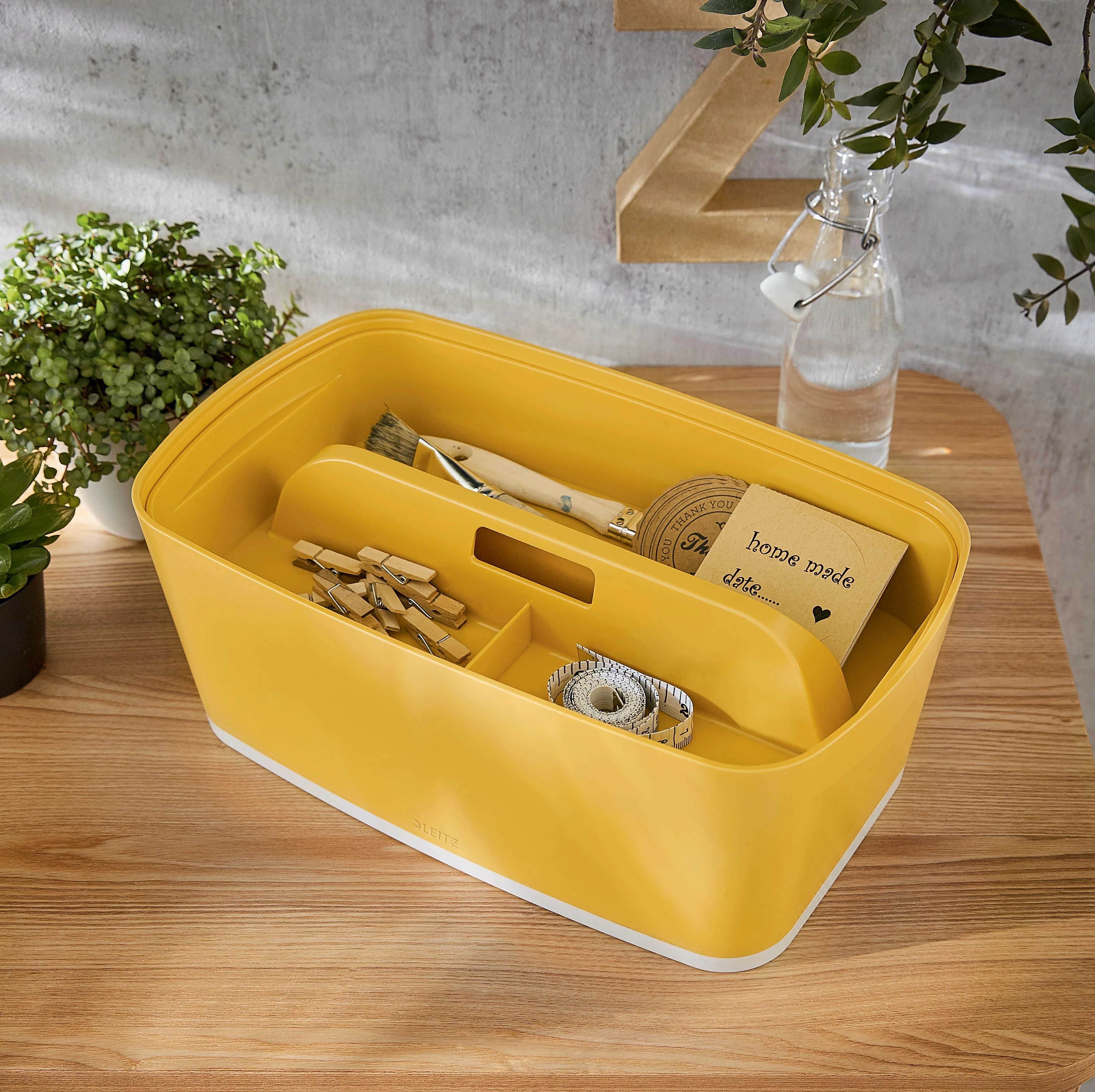 Leitz Daiktadėžė Cosy L:MyBox su skyriais, maža, geltonos sp.
