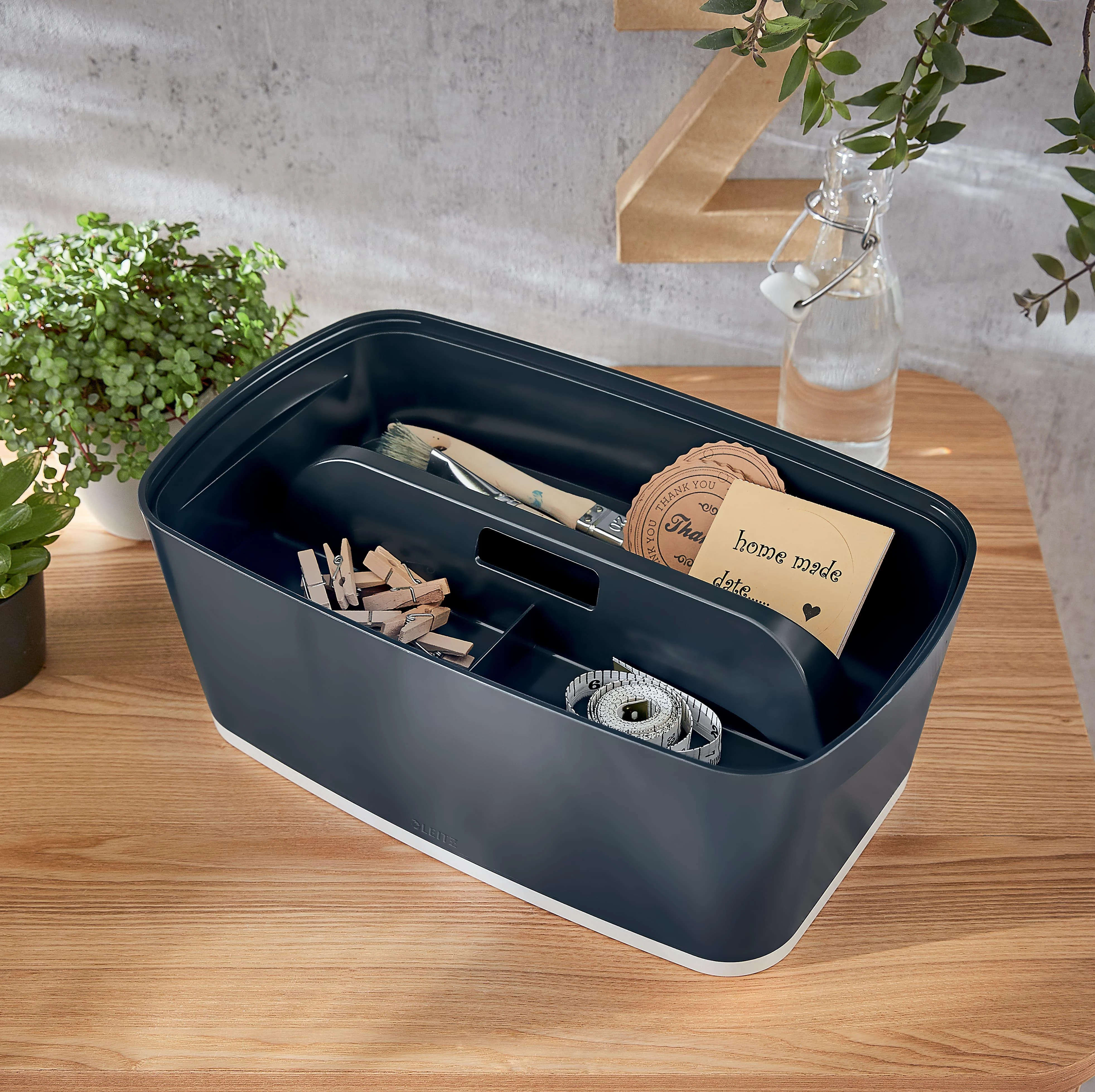 Leitz Daiktadėžė Cosy L:MyBox su skyriais, maža, pilkos sp.