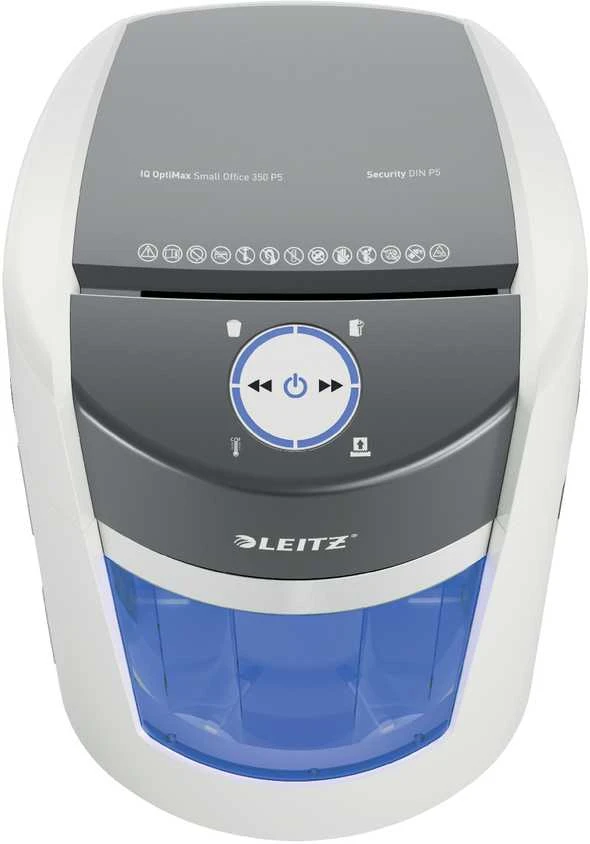 Leitz IQ OptiMax Small Office 350 Micro Cut popieriaus smulkintuvas Security P5 22L - Baltas
