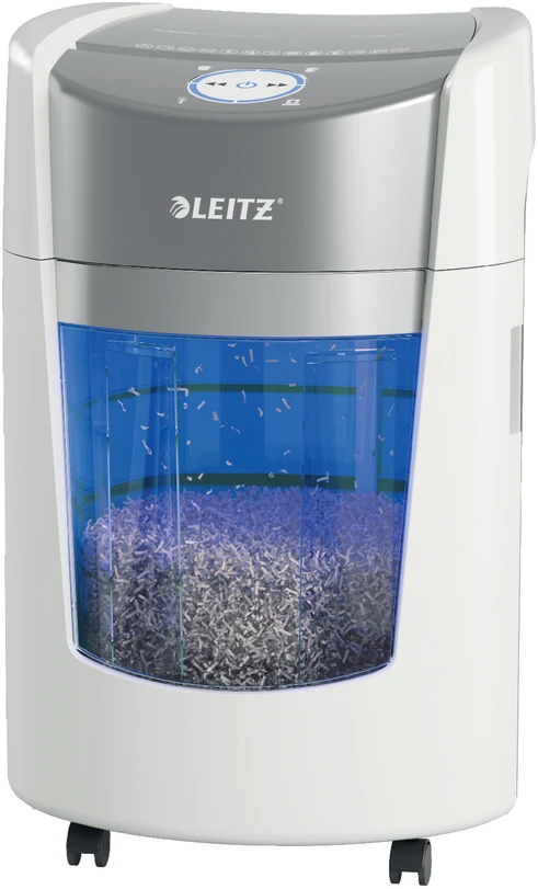 Leitz IQ OptiMax Small Office 350 Micro Cut popieriaus smulkintuvas Security P5 22L - Baltas