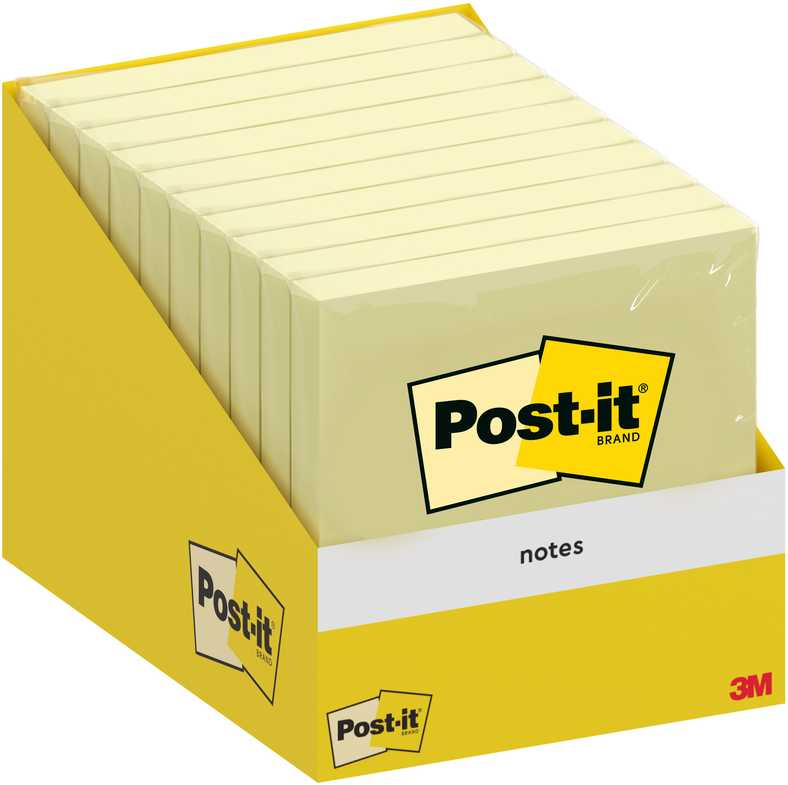 Lipnūs lapeliai Post-it®, 76x 76 mm, 100 lapelių, kanarėlės geltona