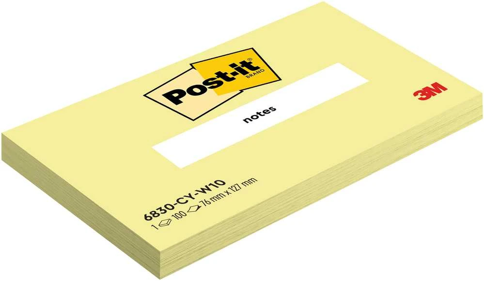 Lipnūs lapeliai Post-it®, 76 x 127 mm, 100 lapelių, kanarėlės geltona