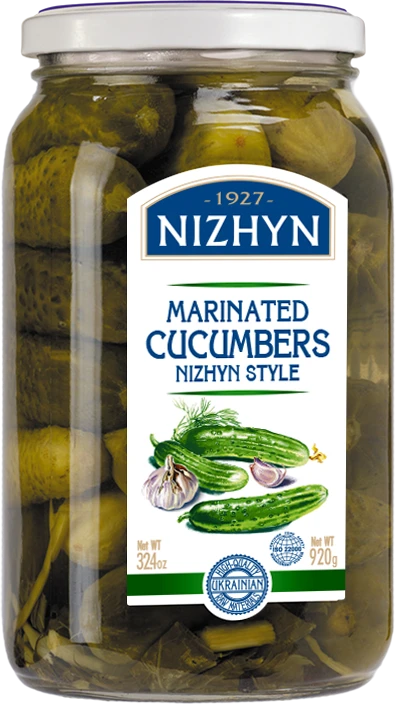 Marinuoti agurkėliai NEZHIN, 920 g