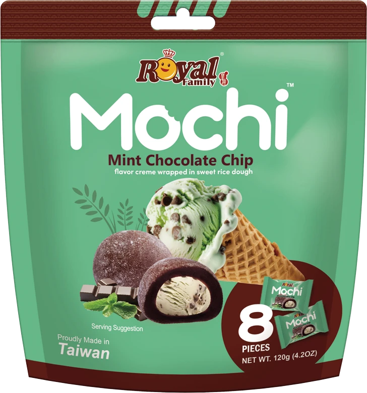 Močiai ROYAL FAMILY, mėtų ir šokolado skonio, 120 g