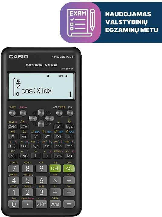 Mokslinis skaičiuotuvas CASIO FX-570ES PLUS II, 230 x 142 x 26 mm
