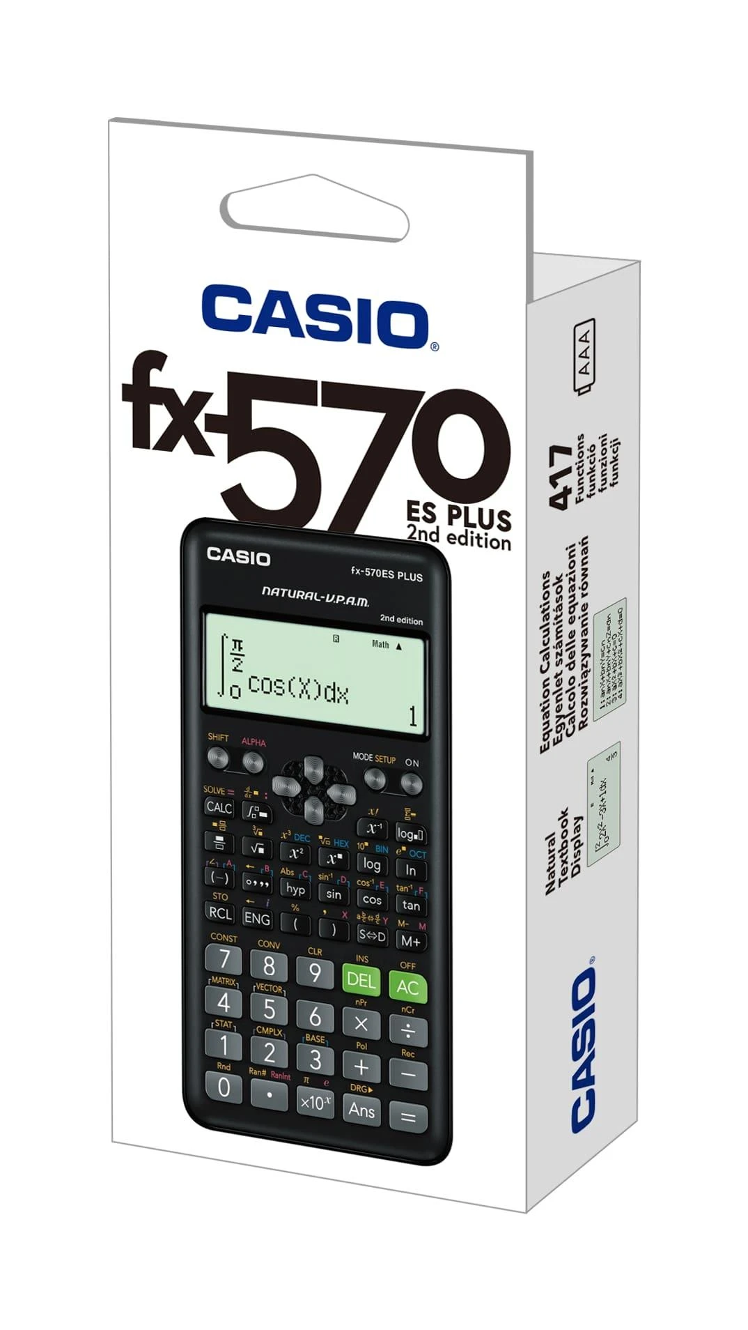 Mokslinis skaičiuotuvas CASIO FX-570ES PLUS II, 230 x 142 x 26 mm