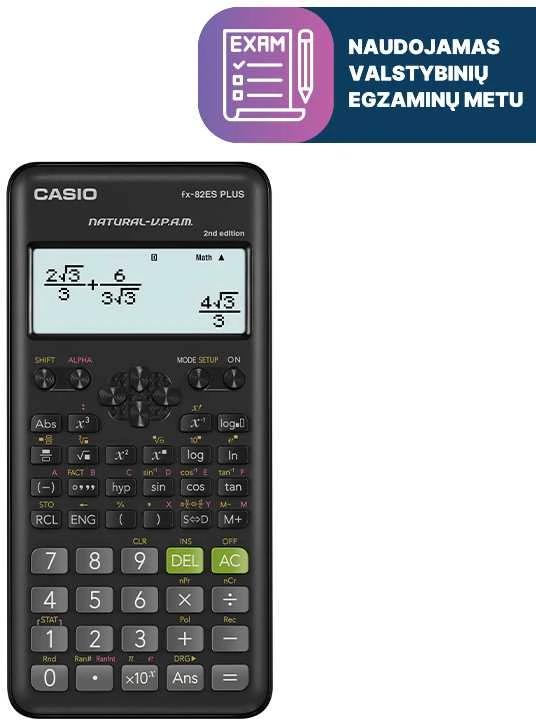 Mokslinis skaičiuotuvas CASIO FX-82ES PLUS II, 80 x 162 x 13.8 mm