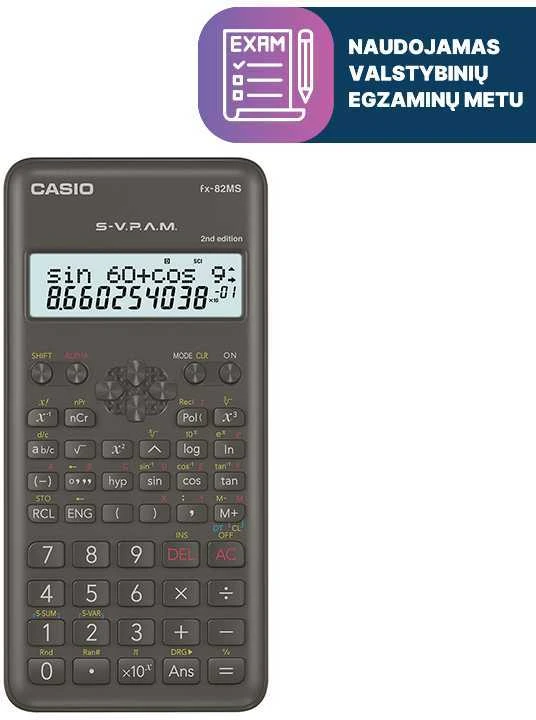 Mokslinis skaičiuotuvas CASIO FX-82MS, 85 x 157 x 23,2 mm