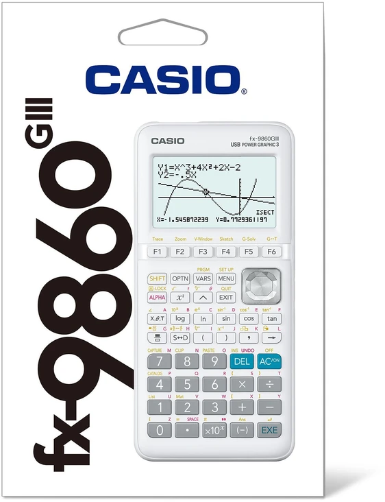 Mokslinis skaičiuotuvas CASIO FX-9860GIII-W-ET, 89x178x23 mm