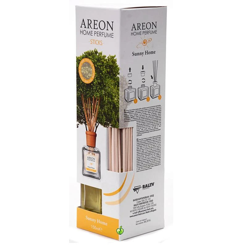Oro gaiviklis AREON Sunny Home, su lazdelėmis, 150 ml