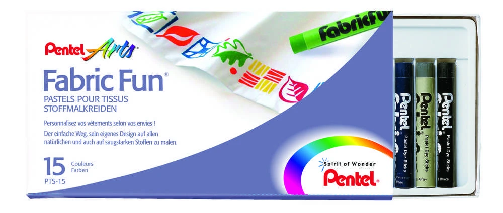 Pastelės audiniams PENTEL ARTS PTS 15 spalvos
