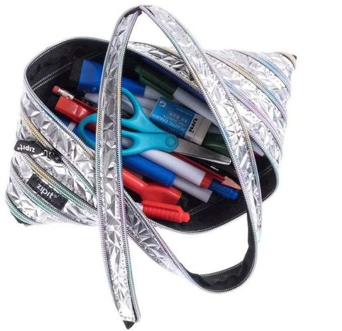 Penalas-pieštukinė ZIPIT Metallic Jumbo Pouch, ZTJ-MT-2, Sidabrinė