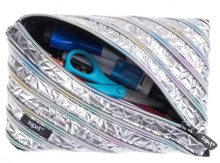 Penalas-pieštukinė ZIPIT Metallic Jumbo Pouch, ZTJ-MT-2, Sidabrinė