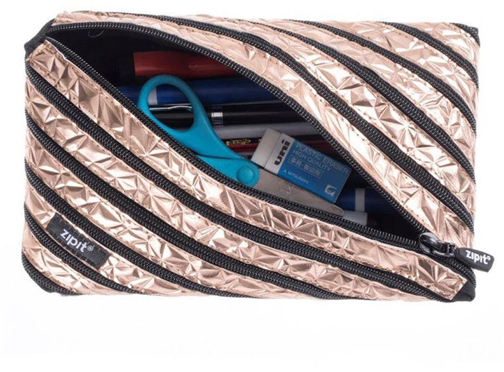Penalas-pieštukinė ZIPIT Metallic Jumbo Pouch, ZTJ-MT-1, Bronzinė