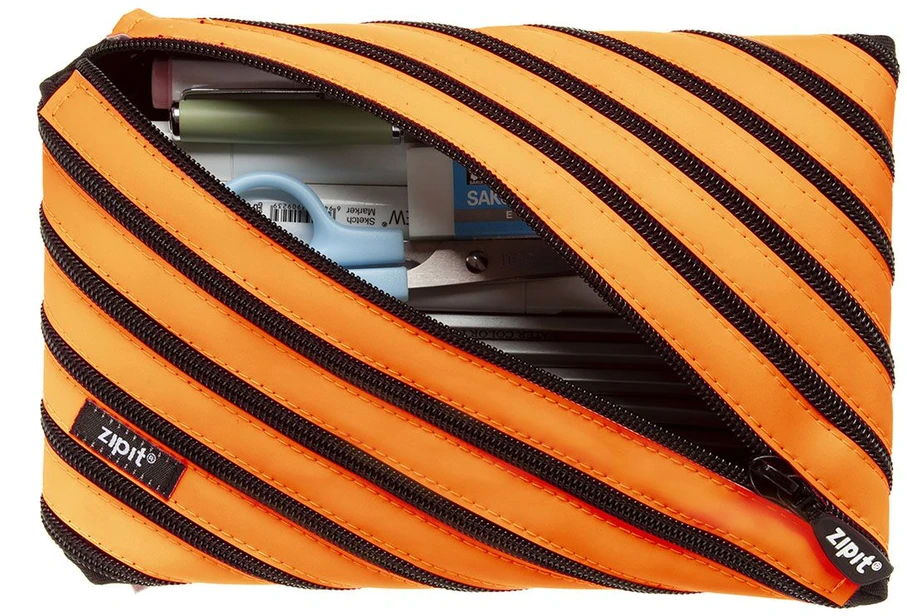 Penalas-pieštukinė ZIPIT Neon Jumbo Pouch, ZJN-2, Oranžinės spalvos